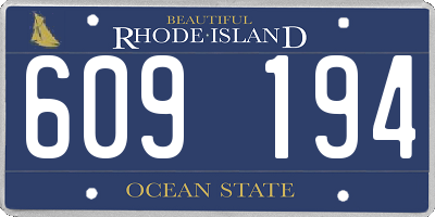 RI license plate 609194