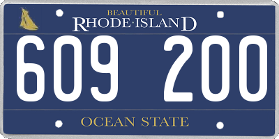 RI license plate 609200