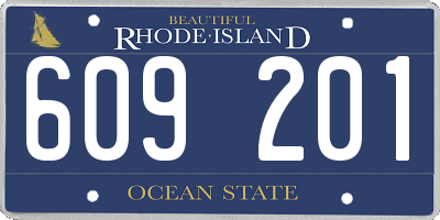 RI license plate 609201