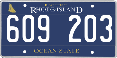 RI license plate 609203