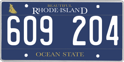 RI license plate 609204