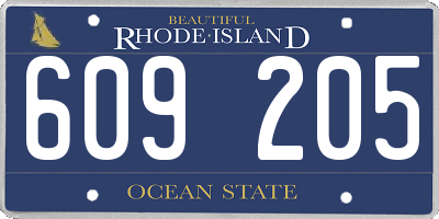 RI license plate 609205