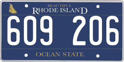 RI license plate 609206