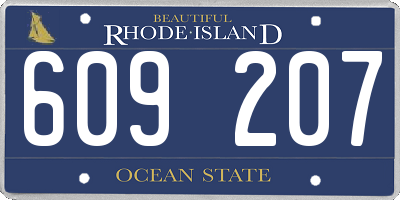 RI license plate 609207