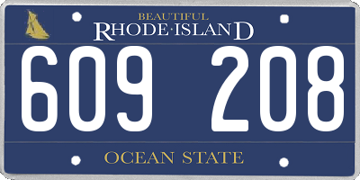 RI license plate 609208