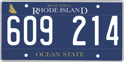 RI license plate 609214