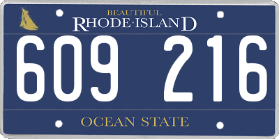 RI license plate 609216