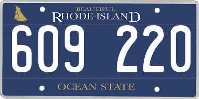 RI license plate 609220