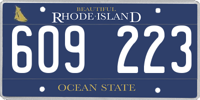 RI license plate 609223