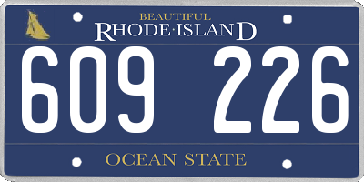 RI license plate 609226