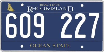 RI license plate 609227