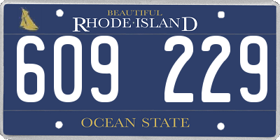 RI license plate 609229