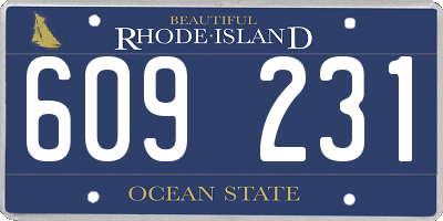 RI license plate 609231
