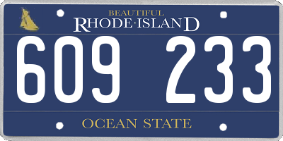 RI license plate 609233