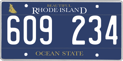 RI license plate 609234