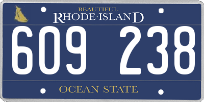 RI license plate 609238
