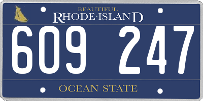 RI license plate 609247