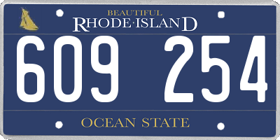 RI license plate 609254