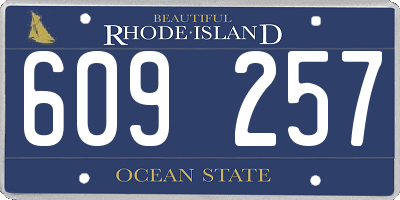 RI license plate 609257