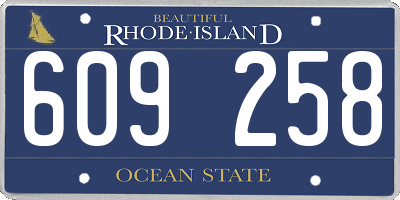RI license plate 609258