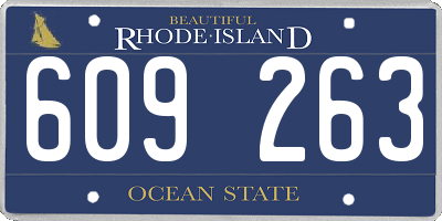 RI license plate 609263