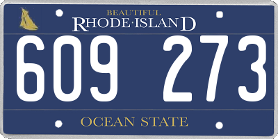 RI license plate 609273