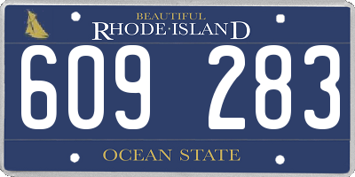 RI license plate 609283