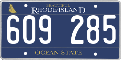 RI license plate 609285