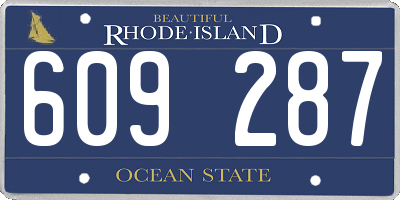RI license plate 609287