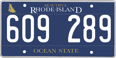 RI license plate 609289