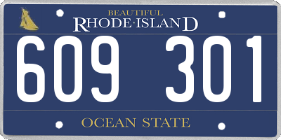RI license plate 609301
