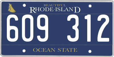 RI license plate 609312