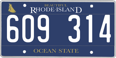 RI license plate 609314