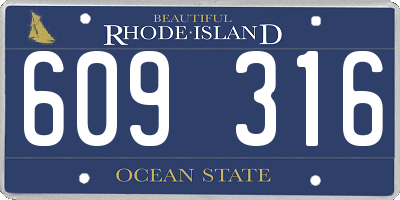 RI license plate 609316