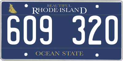 RI license plate 609320