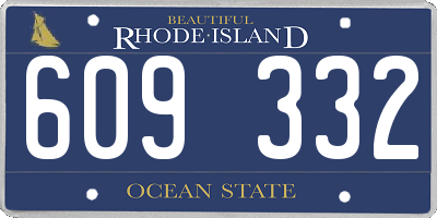 RI license plate 609332