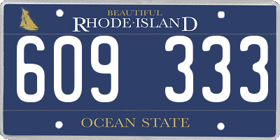 RI license plate 609333