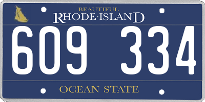RI license plate 609334