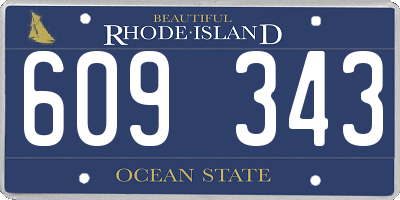 RI license plate 609343