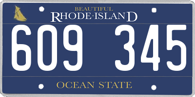 RI license plate 609345
