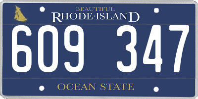 RI license plate 609347