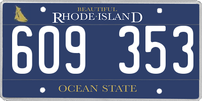 RI license plate 609353