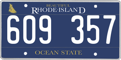 RI license plate 609357
