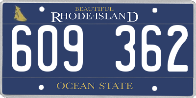 RI license plate 609362
