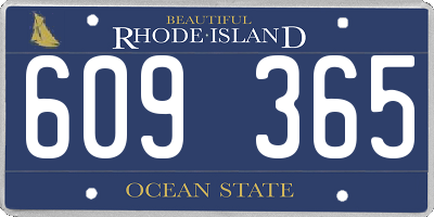 RI license plate 609365
