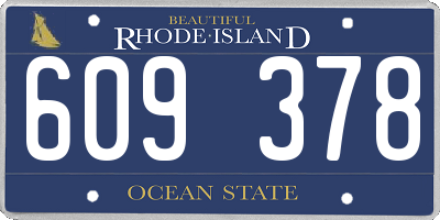 RI license plate 609378