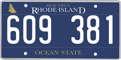 RI license plate 609381