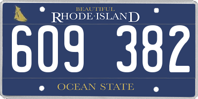 RI license plate 609382