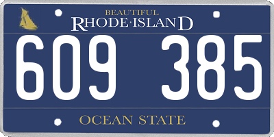 RI license plate 609385
