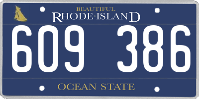 RI license plate 609386